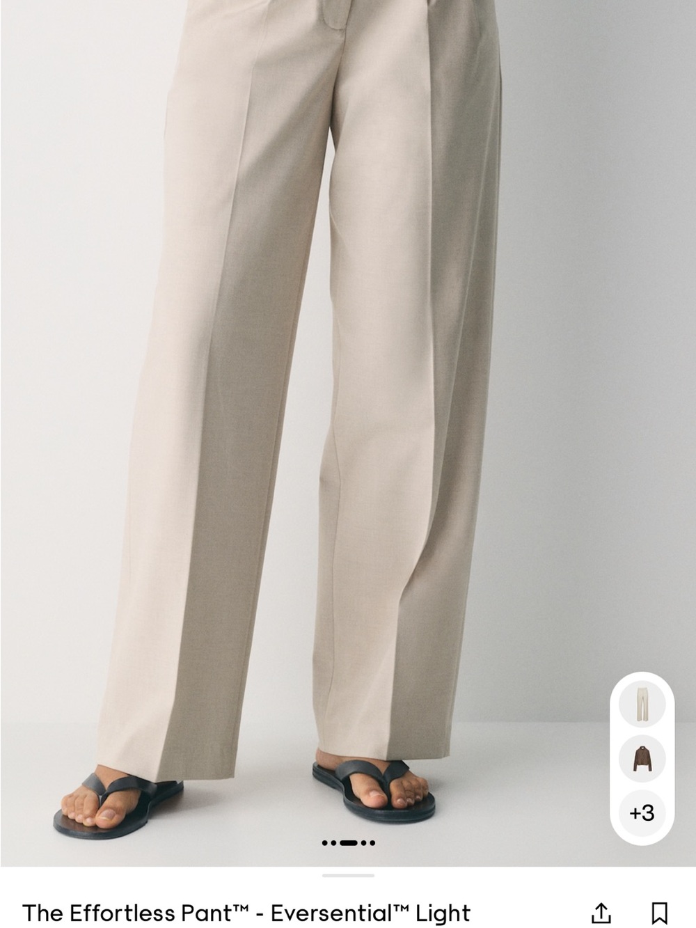 Aritzia Effortless Wide-Leg Trousers in Pin Stripe
